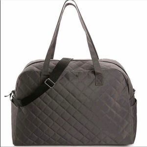 Dark Gray quilted weekender bag